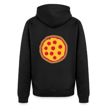 Runde leckere Pizza - Unisex Premium Bio Zip Hoodie - Schwarz - Hinten - Nico (187cm)