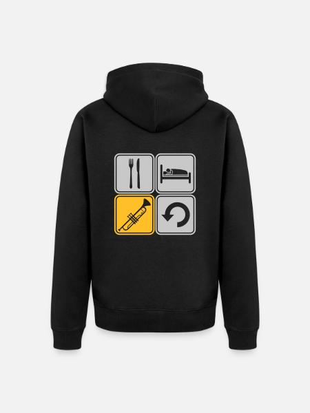 Trumpet Eat Sleep - Unisex Premium Organic Zip Hoodie - black