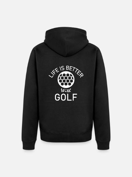 golf sport - Unisex Premium Organic Zip Hoodie - black