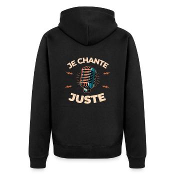 je chante juste microphone vintage - Veste à capuche bio Premium Unisexe - noir - Dos - Nico (187cm)