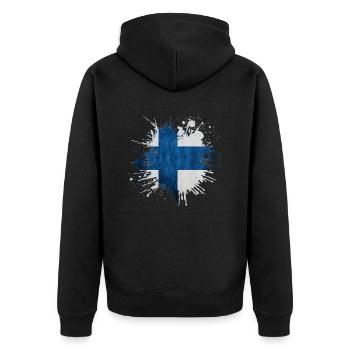 Finland Suomi Norden Scandinavia Viking Graffitti - Unisex Premium Organic Zip Hoodie - black - Back - Nico (187cm)