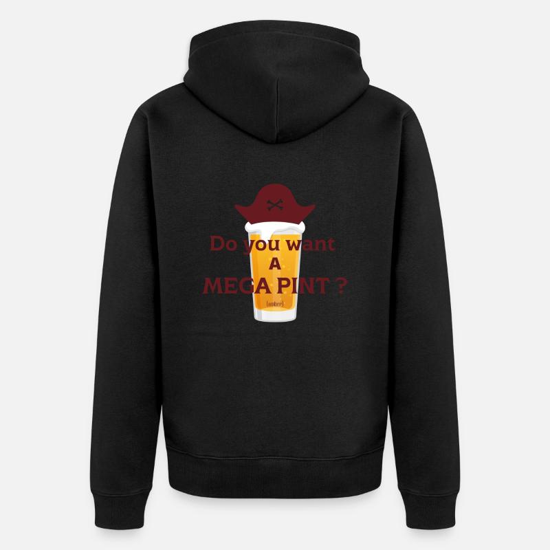 Möchten Sie ein Mega-Pint? - Unisex Premium Bio Zip Hoodie - Schwarz