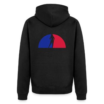 Sonnenuntergang Frau Sexy - Unisex Premium Bio Zip Hoodie - Schwarz - Hinten - Nico (187cm)