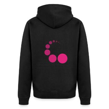CIRCIRCLE PINK - Unisex Premium Bio Zip Hoodie - Schwarz - Hinten - Nico (187cm)