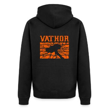 Vathor Père Héros Papa Thor - Veste à capuche bio Premium Unisexe - noir - Dos - Nico (187cm)