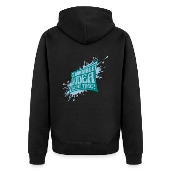 Thats a horrible Idea - Unisex Premium Organic Zip Hoodie - black - Back - Nico (187cm)