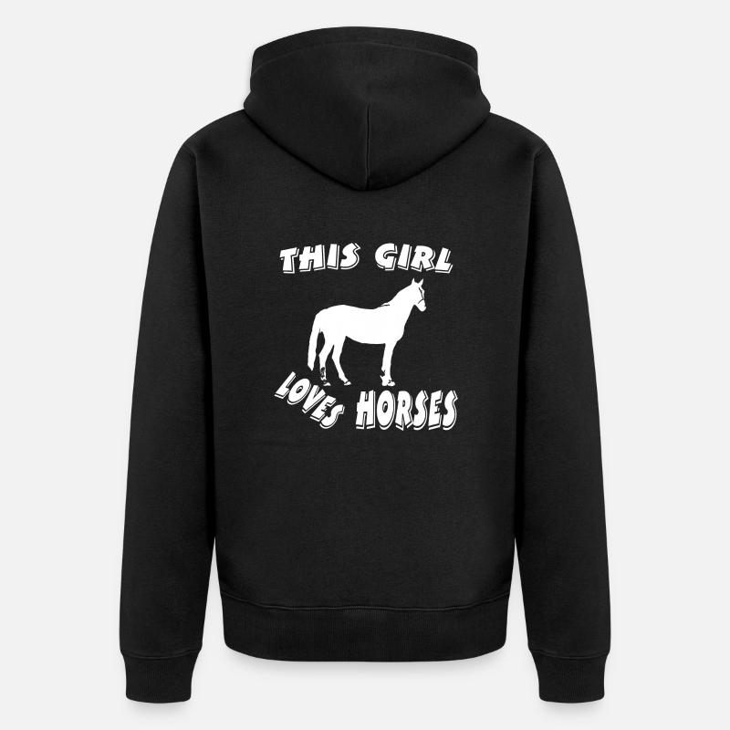 Pferd - Unisex Premium Bio Zip Hoodie - Schwarz