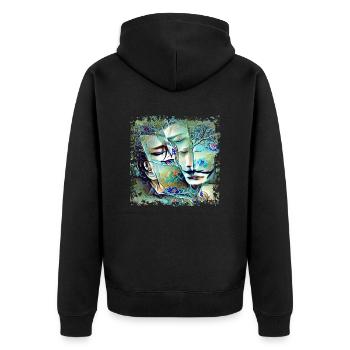 Ever Sleeping Love - Unisex Premium Bio Zip Hoodie - Schwarz - Hinten - Nico (187cm)