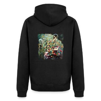 Are unheard melodies sweet? - Unisex Premium Organic Zip Hoodie - black - Back - Nico (187cm)