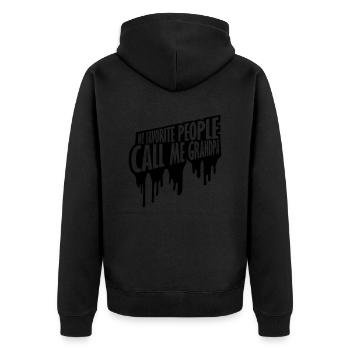 People Call Me Grandpa - Unisex Premium Organic Zip Hoodie - black - Back - Nico (187cm)