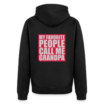People Call Me Grandpa - Unisex Premium Organic Zip Hoodie - black - Back - Nico (187cm)