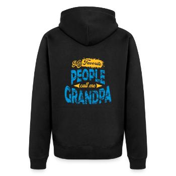 People Call Me Grandpa - Unisex Premium Organic Zip Hoodie - black - Back - Nico (187cm)