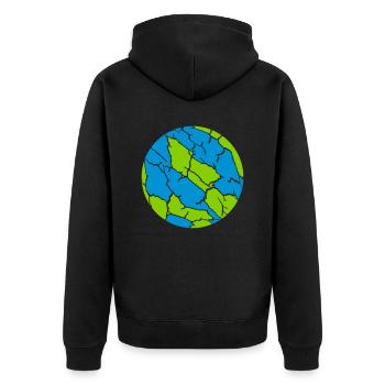 Bunter Ball Risse Muster - Unisex Premium Bio Zip Hoodie - Schwarz - Hinten - Nico (187cm)