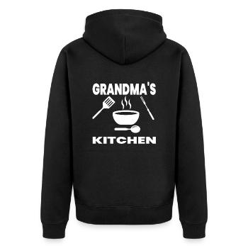 Granny - Unisex Premium Organic Zip Hoodie - black - Back - Nico (187cm)