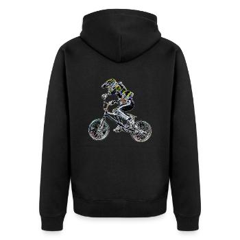 bmx - Unisex Premium Organic Zip Hoodie - black - Back - Nico (187cm)