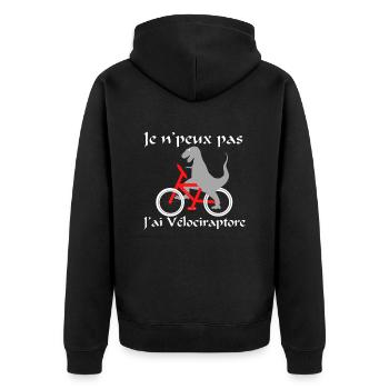 Je n'peux pas j'ai Vélociraptore - Veste à capuche bio Premium Unisexe - noir - Dos - Nico (187cm)