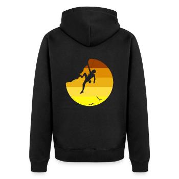 Climbing - Unisex Premium Bio Zip Hoodie - Schwarz - Hinten - Nico (187cm)