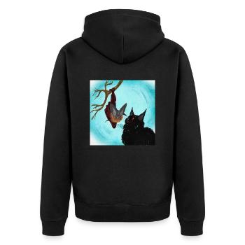 Dark friends - Unisex Premium Bio Zip Hoodie - Schwarz - Hinten - Nico (187cm)
