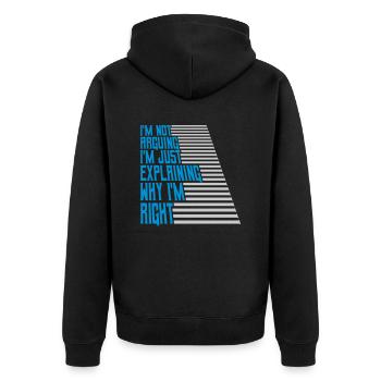 I m not arguing - Unisex Premium Organic Zip Hoodie - black - Back - Nico (187cm)