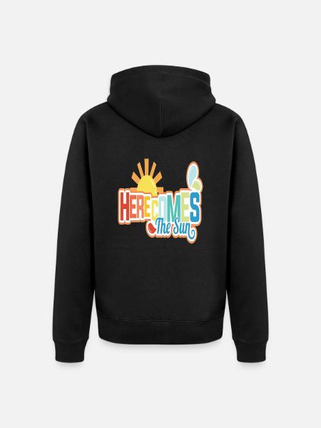 Here comes the Sun - Unisex Premium Organic Zip Hoodie - black