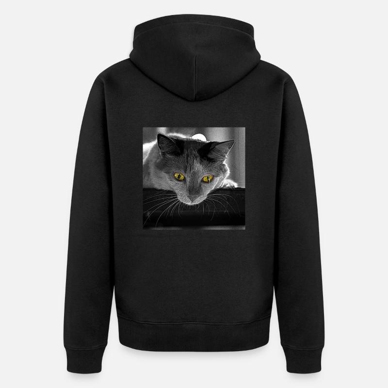 le chat - Veste à capuche bio Premium Unisexe - noir