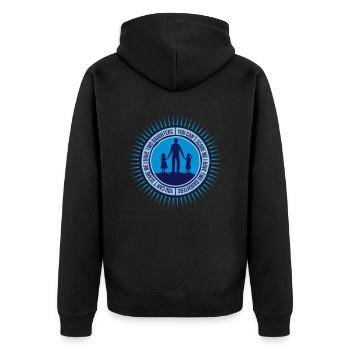 I have two daughters - Unisex Premium Bio Zip Hoodie - Schwarz - Hinten - Nico (187cm)