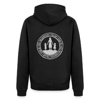 J’ai deux filles - Veste à capuche bio Premium Unisexe - noir - Dos - Nico (187cm)
