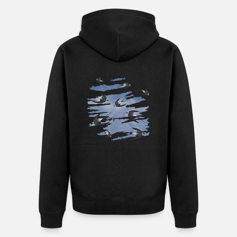 Oiseaux - Veste à capuche bio Premium Unisexe - noir
