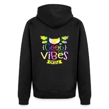 Pensez en dehors des sentiers battus pensées positives heureuses - Veste à capuche bio Premium Unisexe - noir - Dos - Nico (187cm)