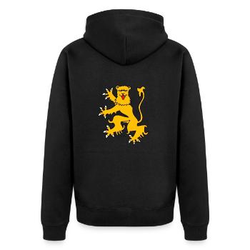 Lion OR aveyron flag - Unisex Premium Organic Zip Hoodie - black - Back - Nico (187cm)