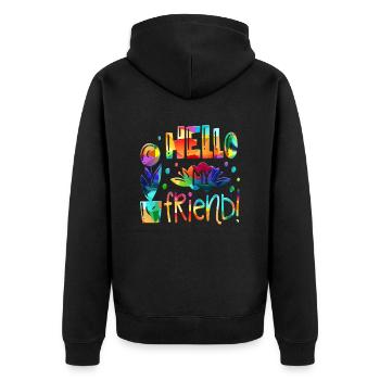 mein Freund positive Gedanken glücklich - Unisex Premium Bio Zip Hoodie - Schwarz - Hinten - Nico (187cm)
