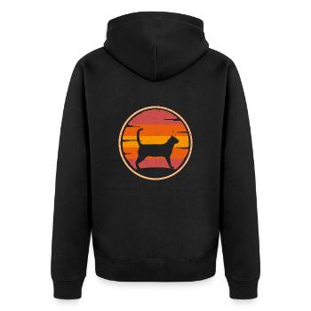 cat retro cat owner cat mom cat dad - Unisex Premium Organic Zip Hoodie - black - Back - Nico (187cm)