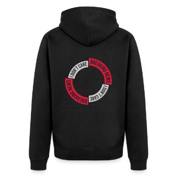 Breaking news don t - Unisex Premium Bio Zip Hoodie - Schwarz - Hinten - Nico (187cm)