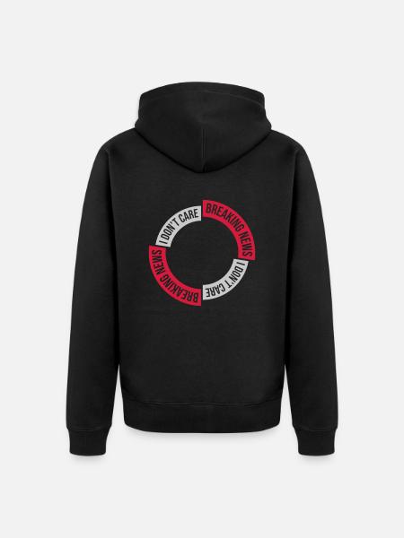 Breaking news don't - Unisex Premium Organic Zip Hoodie - black