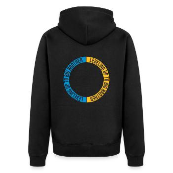 Monter de niveau grand frère - Veste à capuche bio Premium Unisexe - noir - Dos - Nico (187cm)