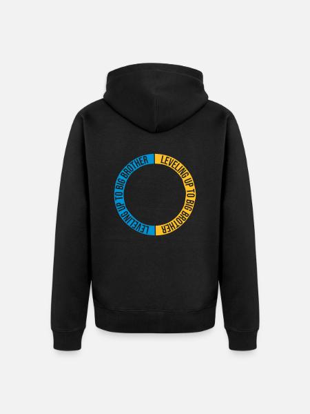 Leveling up big brother - Unisex Premium Organic Zip Hoodie - black