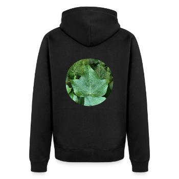 Efeu - Unisex Premium Bio Zip Hoodie - Schwarz - Hinten - Nico (187cm)