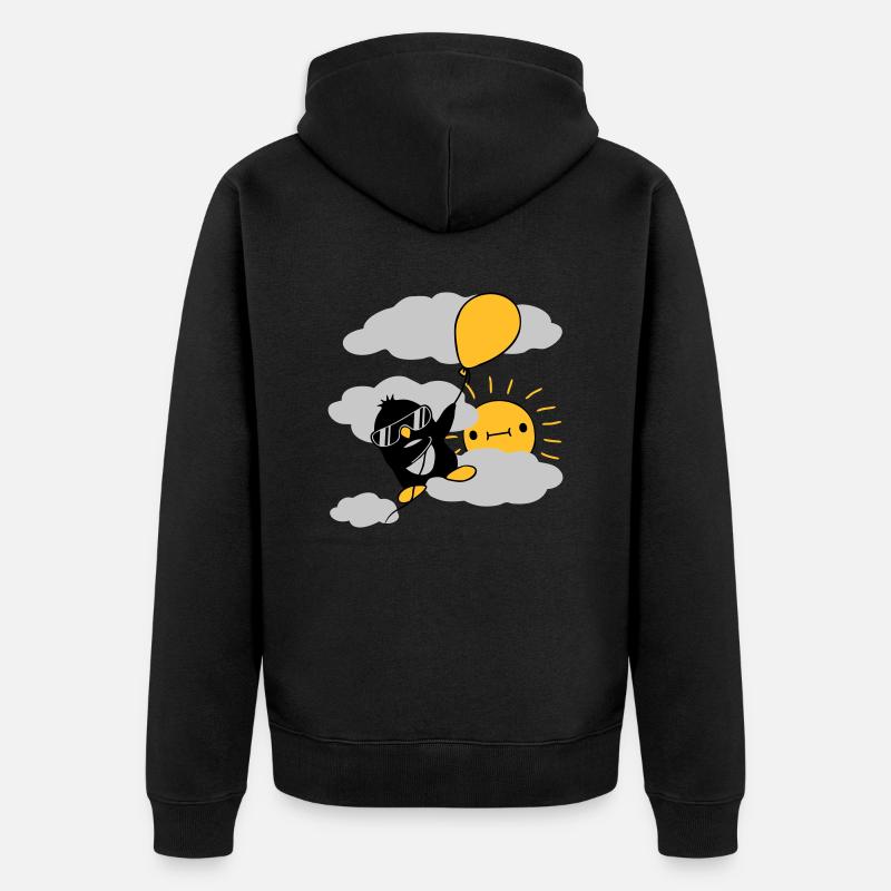 Flying Penguin Balloon Sun - Veste à capuche bio Premium Unisexe - noir