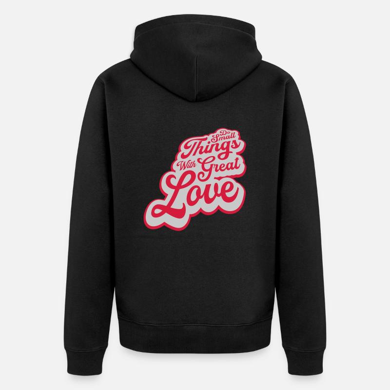 Zitat do small things - Unisex Premium Bio Zip Hoodie - Schwarz