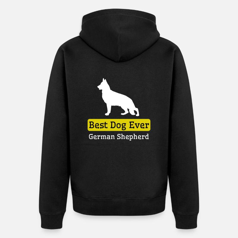 Bester Deutscher Schäferhund aller Zeiten - Unisex Premium Bio Zip Hoodie - Schwarz