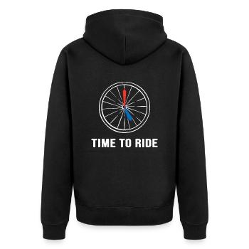 temps de vélo pour faire du vélo gravelbike - Veste à capuche bio Premium Unisexe - noir - Dos - Nico (187cm)