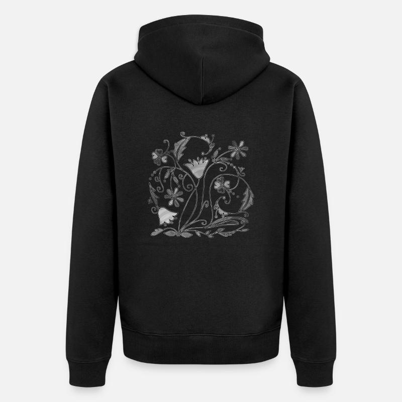 Fleur - Veste à capuche bio Premium Unisexe - noir