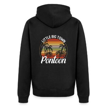 Retro Beach T-Shirt - Unisex Premium Bio Zip Hoodie - Schwarz - Hinten - Nico (187cm)