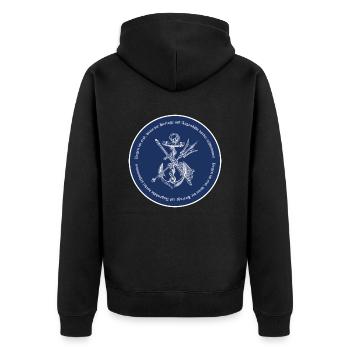 Regen ist erst Lustiger Spruch Nordsee Ostsee - Unisex Premium Bio Zip Hoodie - Schwarz - Hinten - Nico (187cm)