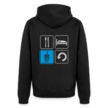 Boba Tea Répéter tous les jours - Veste à capuche bio Premium Unisexe - noir - Dos - Nico (187cm)