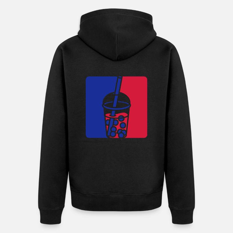 Blau Rot Bubble Tea - Unisex Premium Bio Zip Hoodie - Schwarz