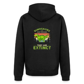 Dinosaurs Didnt Read Now They Are Extinct - Veste à capuche bio Premium Unisexe - noir - Dos - Nico (187cm)