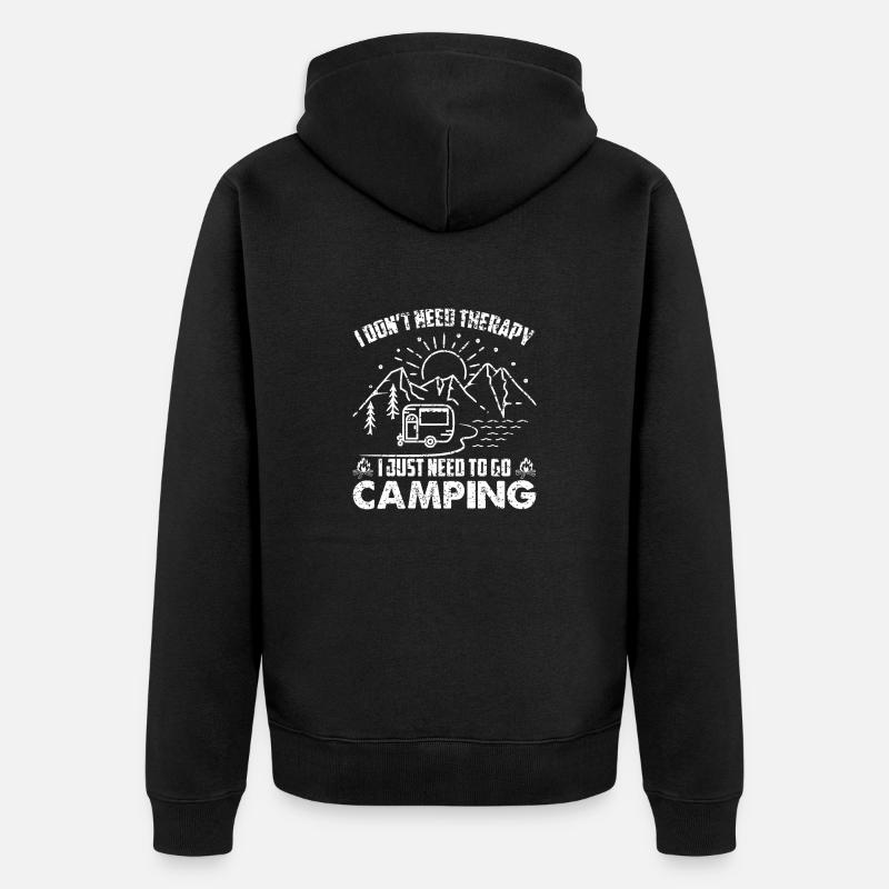 Liebe Camping - Unisex Premium Bio Zip Hoodie - Schwarz