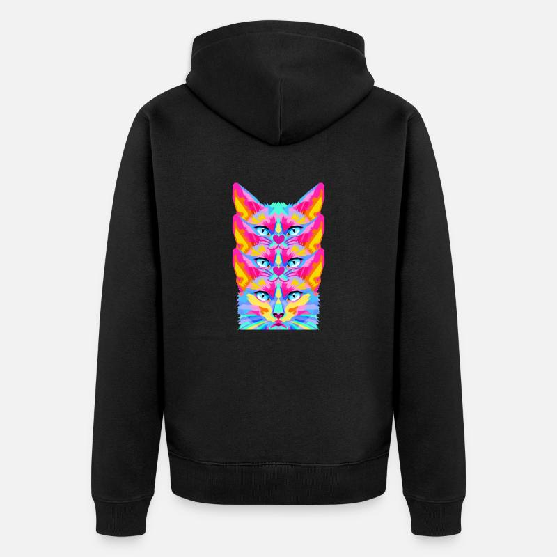 CHAT - Veste à capuche bio Premium Unisexe - noir