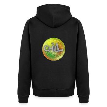 CHILL - Unisex Premium Bio Zip Hoodie - Schwarz - Hinten - Nico (187cm)